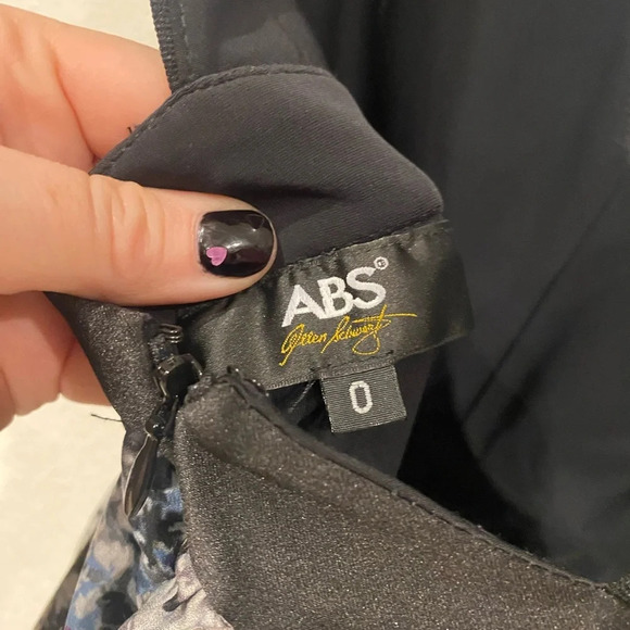 ABS Allen Schwartz Tree Print Cutout Gown Size 0 EUC - Picture 4 of 5